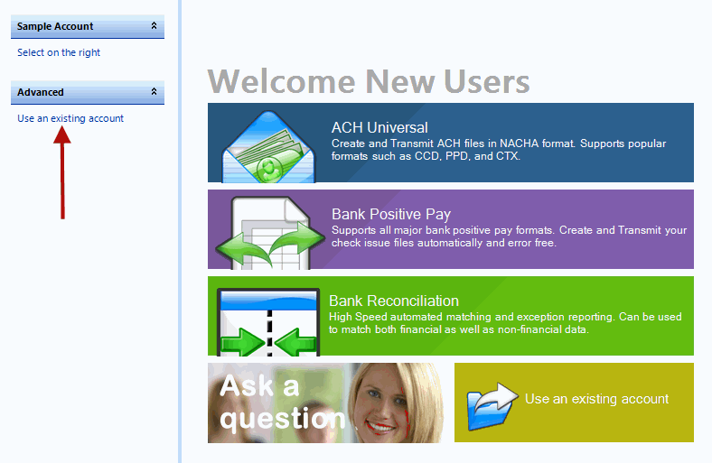 Use Existing Account